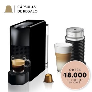 Cafetera de Cápsulas Nespresso, Original, Essenza Mini, Color Negro 