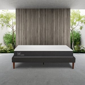 Cama Europea 2 Plazas Balance Base Dividida + Respaldo Villarrica Gris