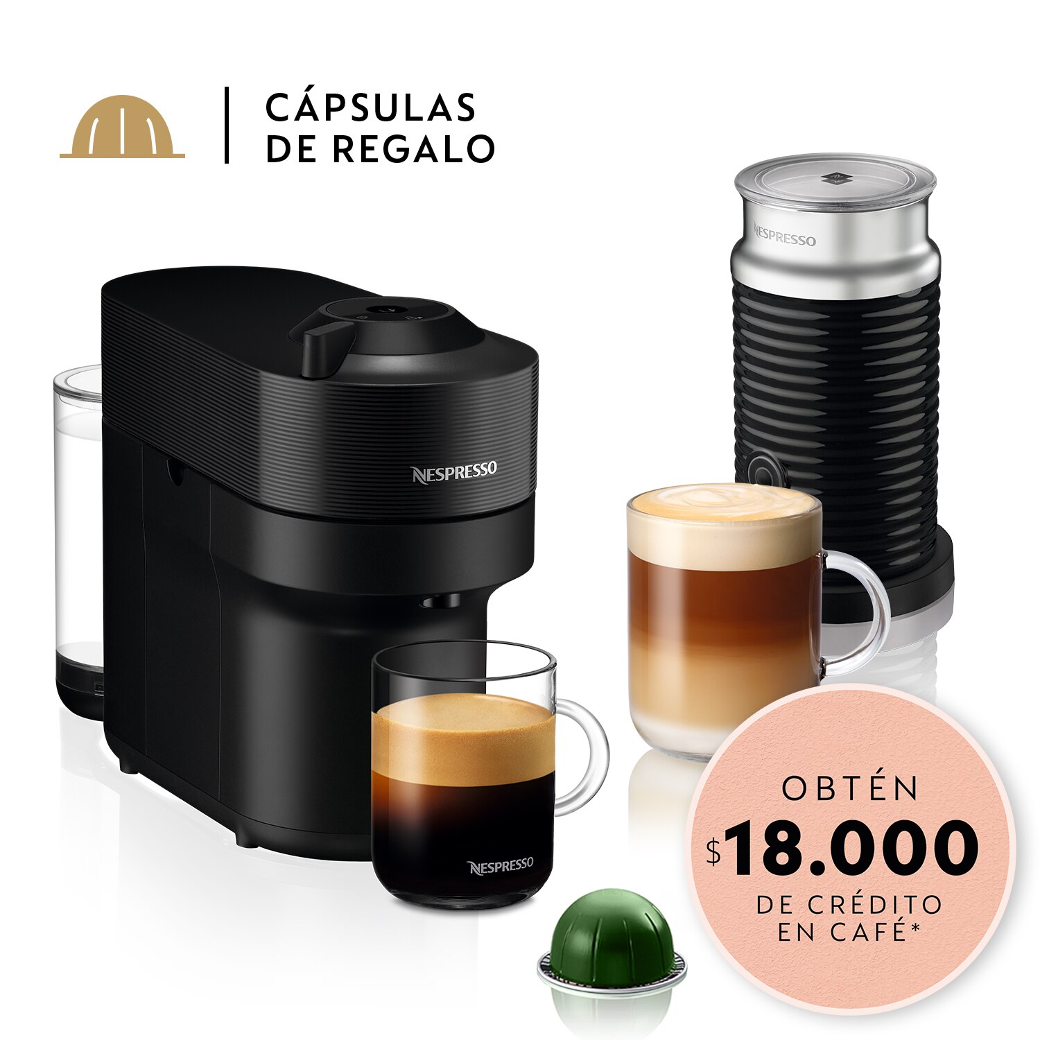Cafetera de Cápsulas DELONGHI Nespresso Vertuo Plus ENV 150.R Rojo
