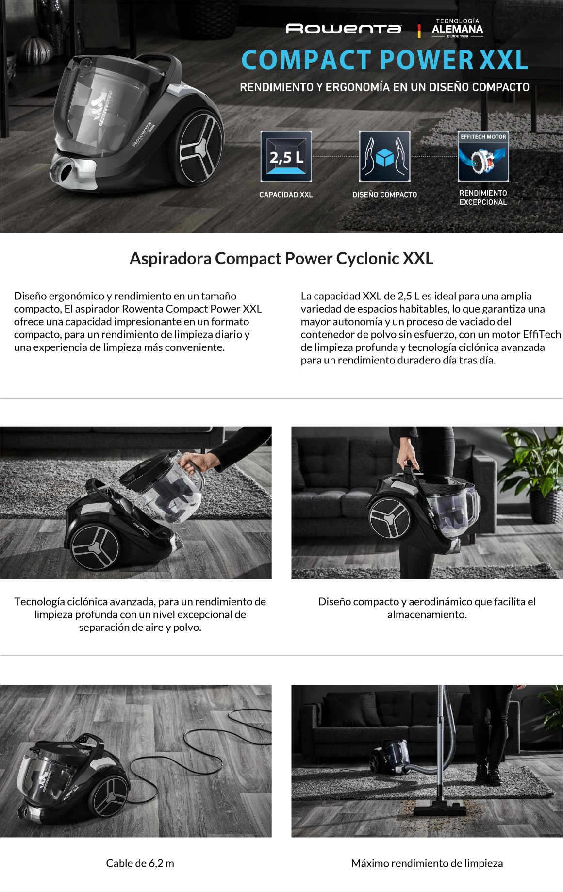 Aspiradora Compact Power Cyclonic XXL